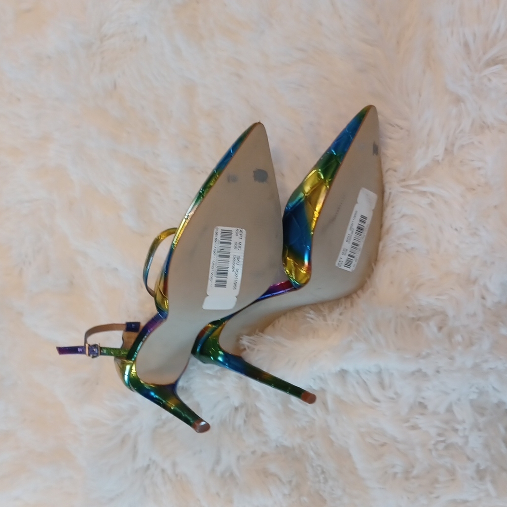 Steve Madden Alisha-R Metallic Rainbow women's Pump High Heels PRIDE MUTI SZS - Picture 11 of 11